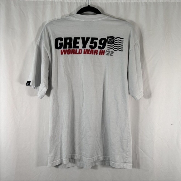 G59 Shirt Men's Large Off White Grey59 World War III '22 Graphic Short Sleeve - Picture 8 of 9